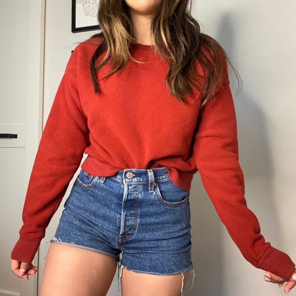 Aritzia TnA Cropped Red Sweater